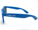 GrooveX zonnebril: mat blauwe uitvoering met 1 kleur opdruk